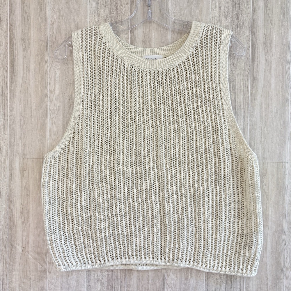 The Drop Crochet Tank Top/Sweater Vest XXL* Boho Festival Indie Open Knit Crop